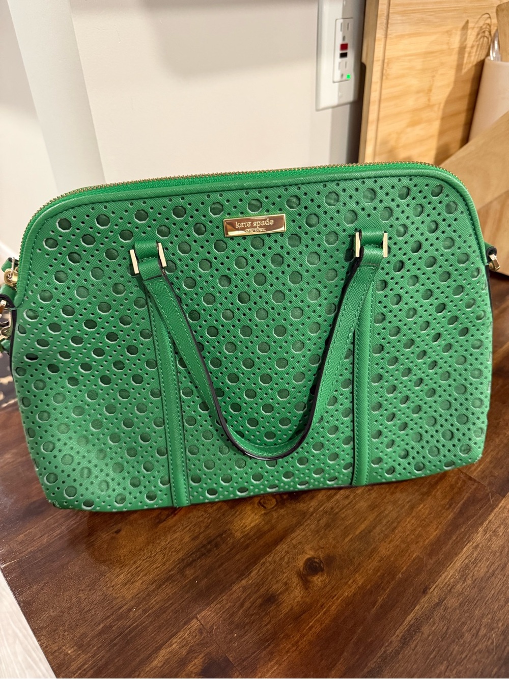 kate spade Green Perforated Dome Satchel